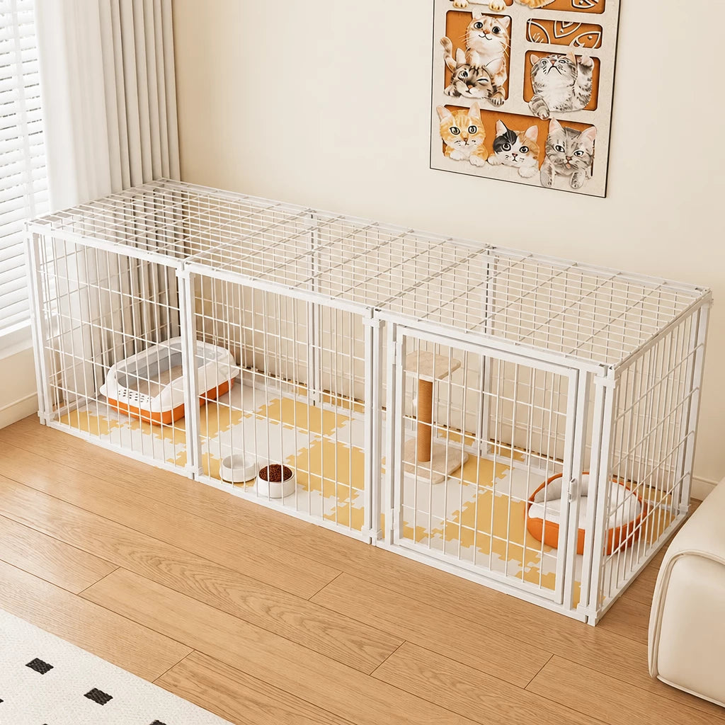 Covered Indoor Pet Playpen with Door