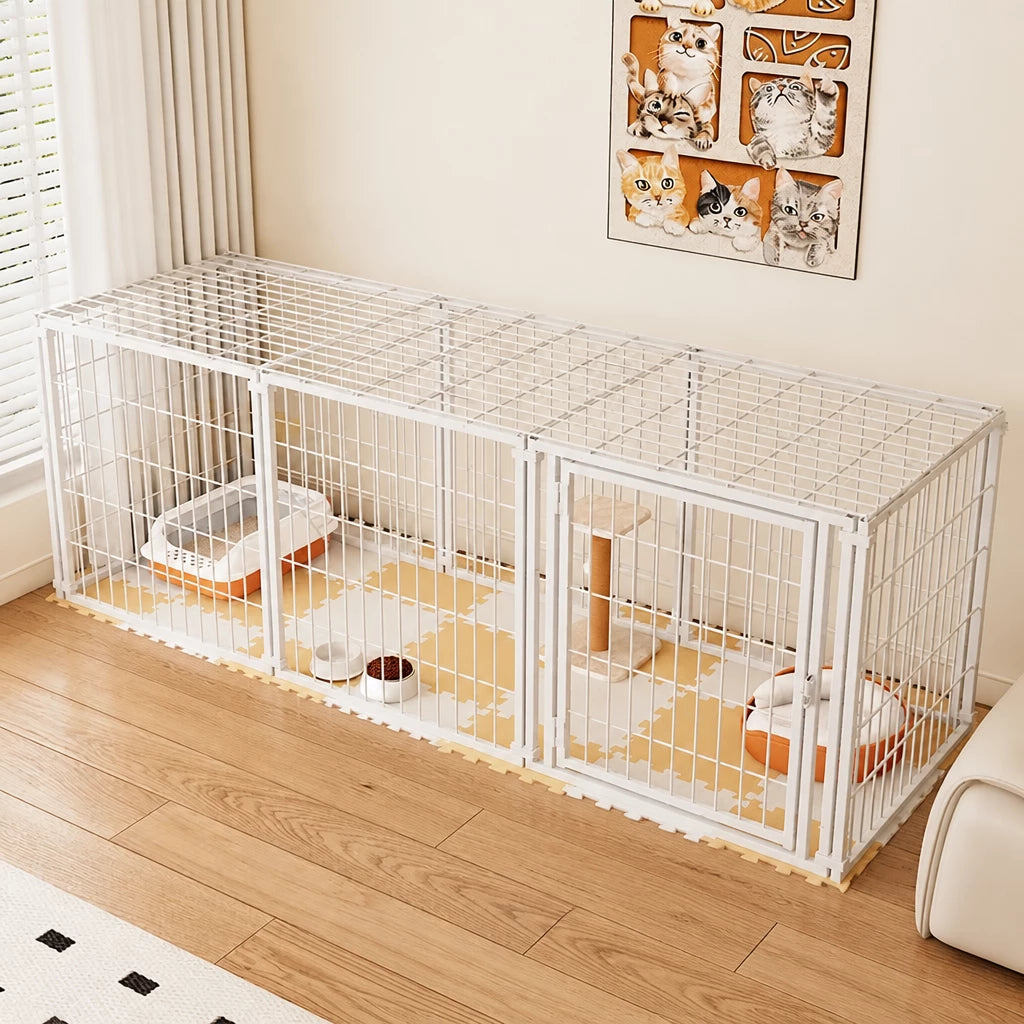 Covered Indoor Pet Playpen with Door