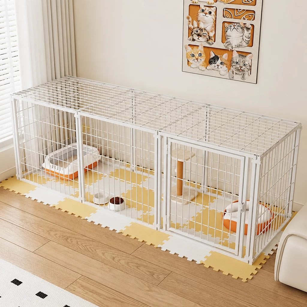 Covered Indoor Pet Playpen with Door