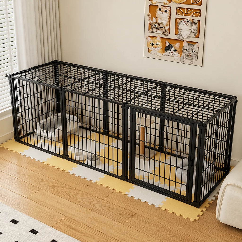 Covered Indoor Pet Playpen with Door