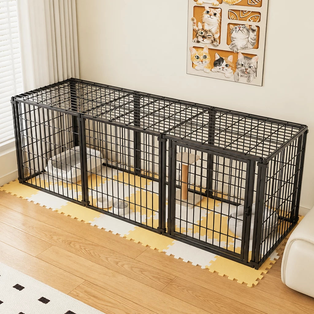Covered Indoor Pet Playpen with Door