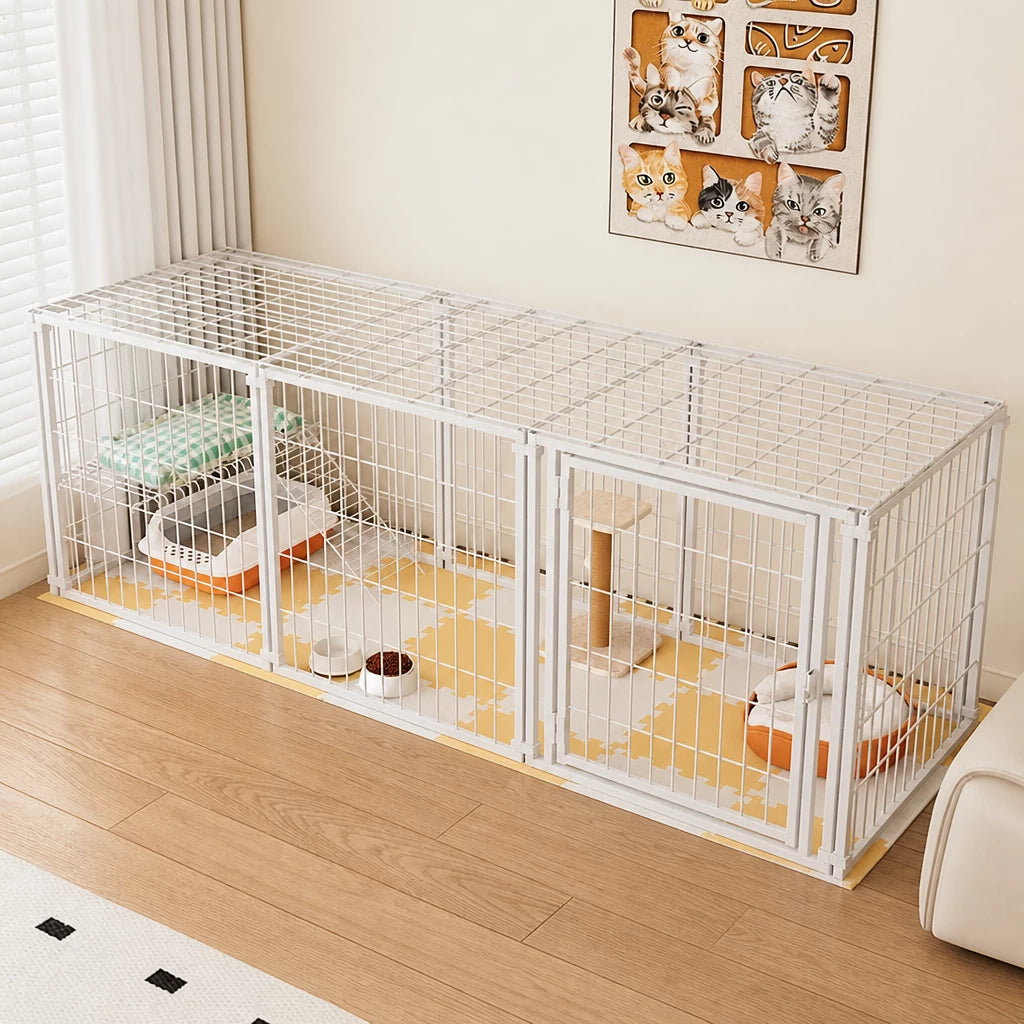 Covered Indoor Pet Playpen with Door