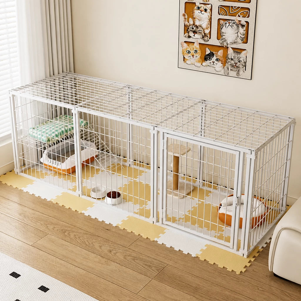 Covered Indoor Pet Playpen with Door