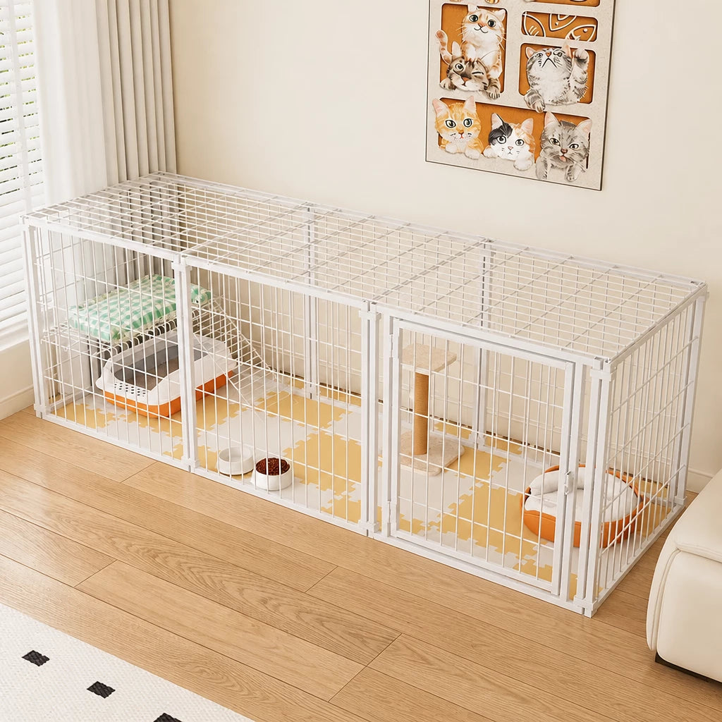 Covered Indoor Pet Playpen with Door