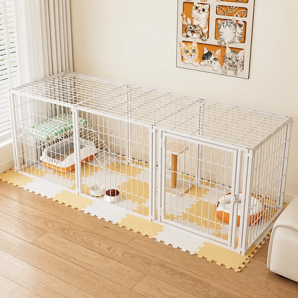 Covered Indoor Pet Playpen with Door