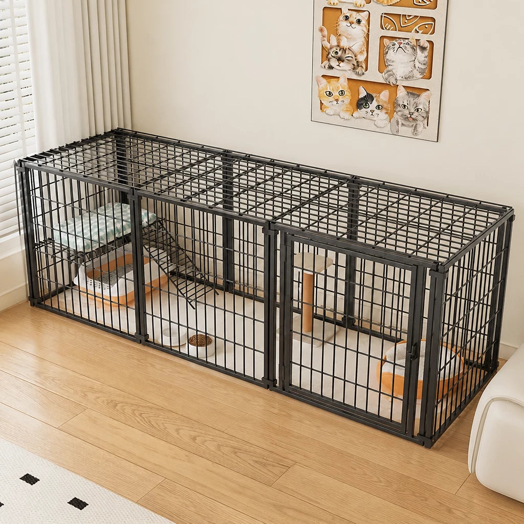 Covered Indoor Pet Playpen with Door