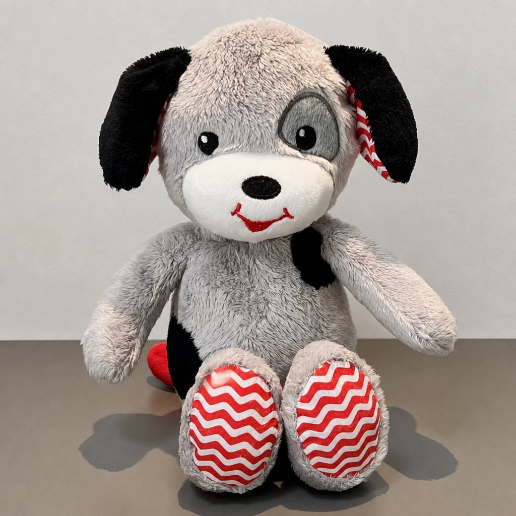 Plush Dog Toys with Squeakers and Crinkle Details
