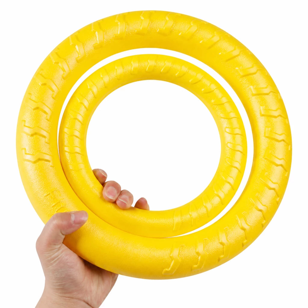 Interactive Dog Toy with Flying Disc, Tug Ring & Floating Ball