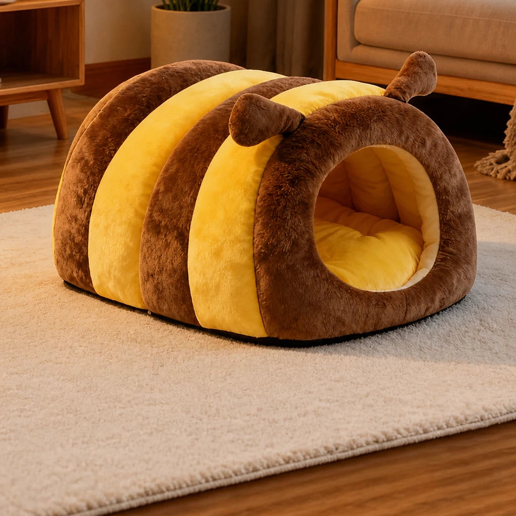 Enclosed Tent-Style Pet Bed for Cats and Small Dogs