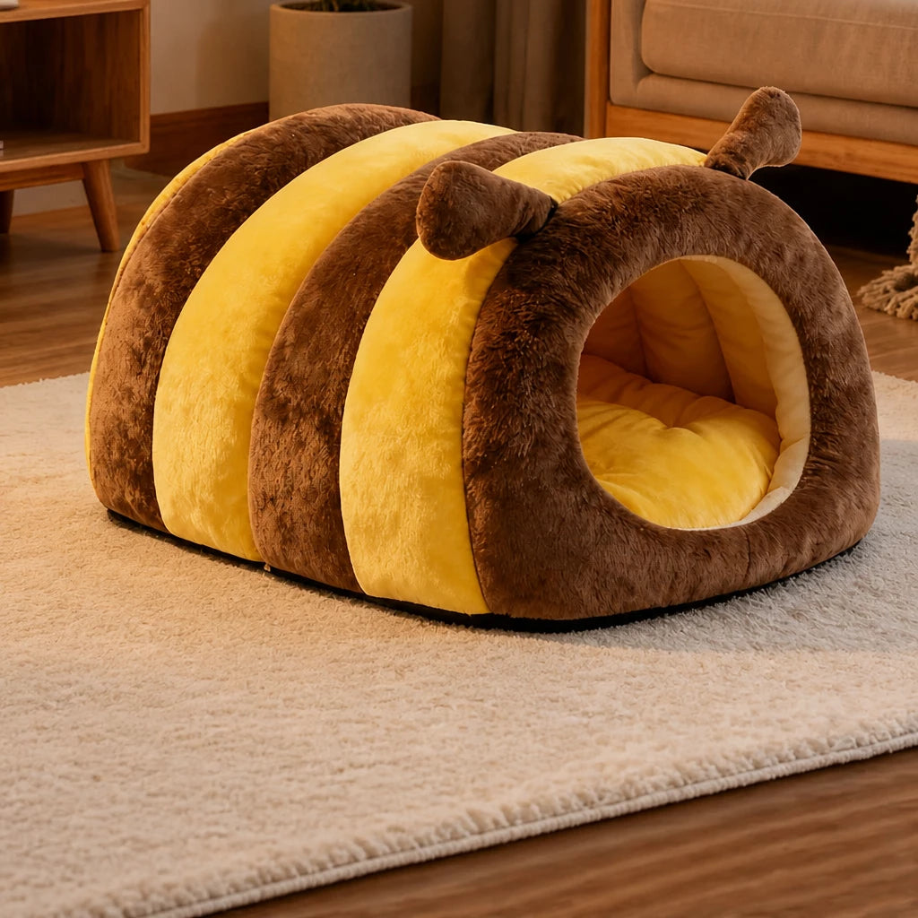 Enclosed Tent-Style Pet Bed for Cats and Small Dogs