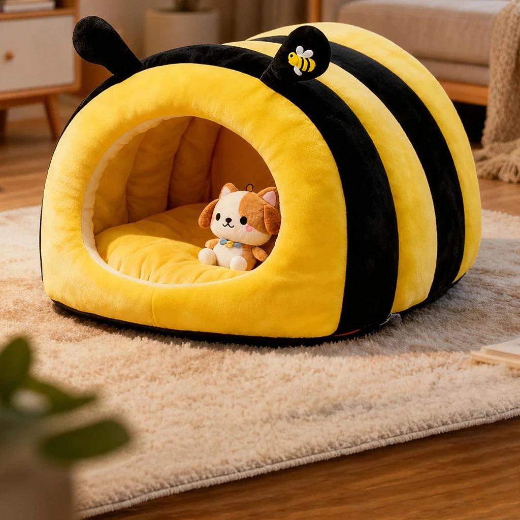 Enclosed Tent-Style Pet Bed for Cats and Small Dogs