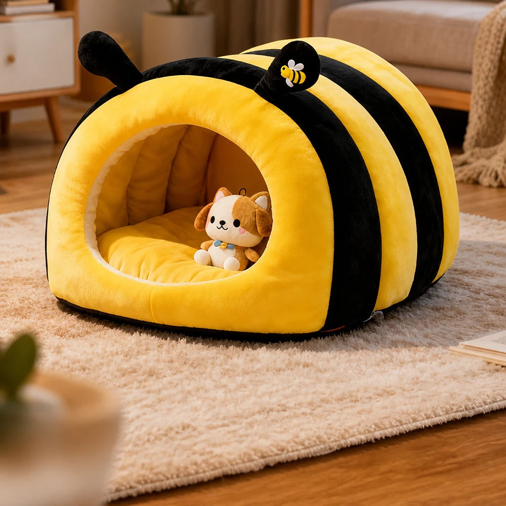 Enclosed Tent-Style Pet Bed for Cats and Small Dogs