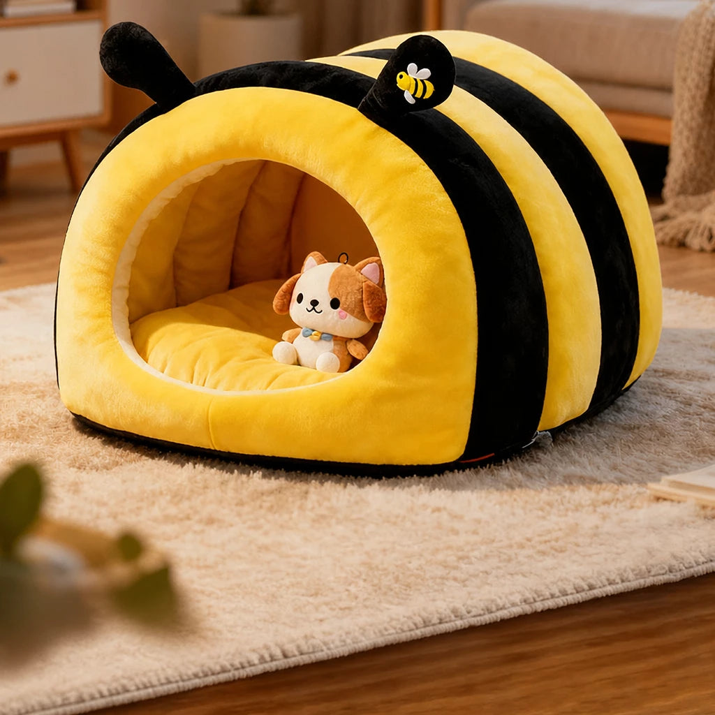 Enclosed Tent-Style Pet Bed for Cats and Small Dogs