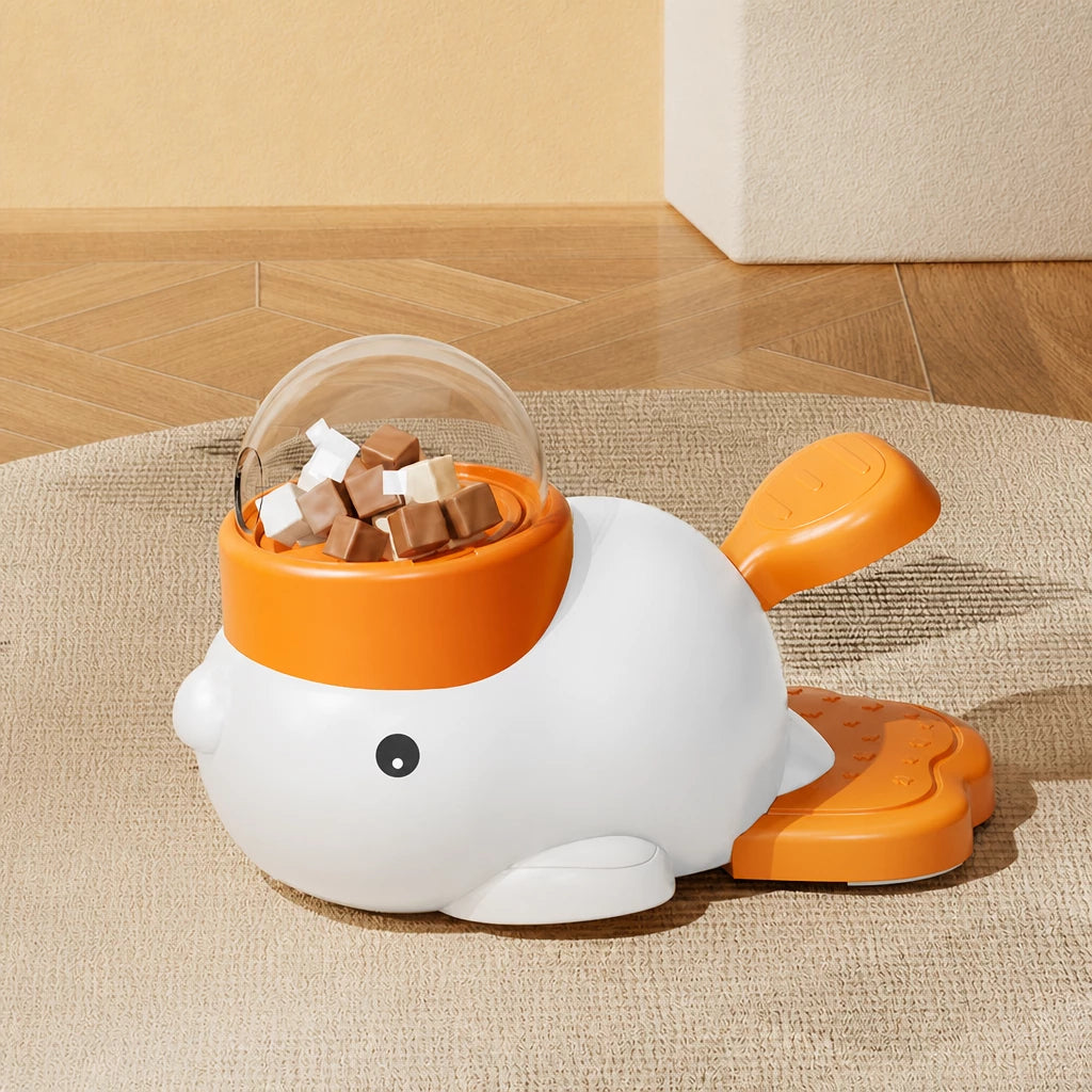 Rotating Duck Treat Dispenser Toy for Cats