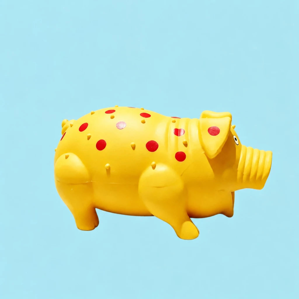 Pig-Shaped Squeaky Dog Toy for Interactive Play