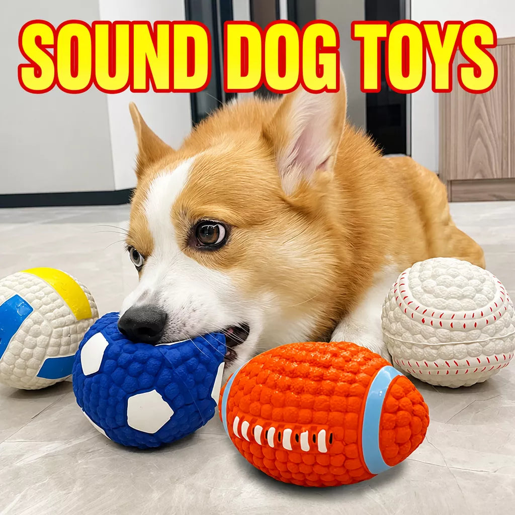 Squeaky Vinyl Sports Ball Toys for Small and Medium Dogs