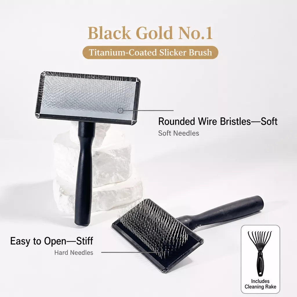 Pet Pin Brush for Dogs and Cats, Long-Hair Grooming Tool