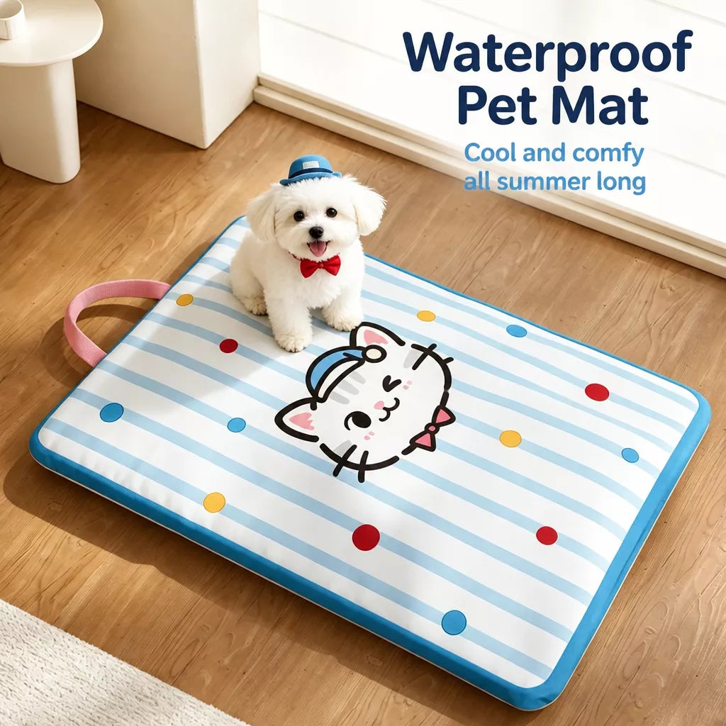 Waterproof Striped Pet Bed Mat for Dogs & Cats