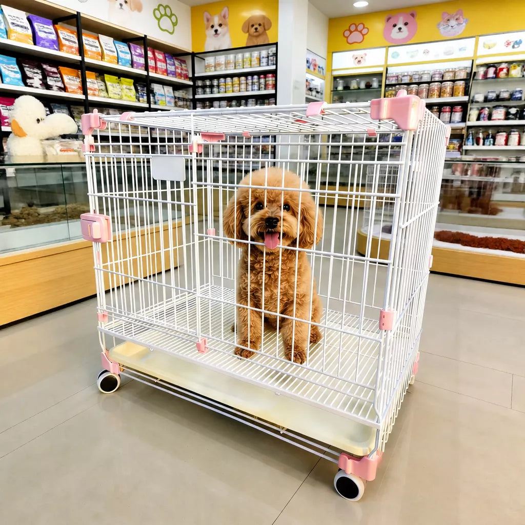 Stackable Metal Dog Crate with Sliding Door