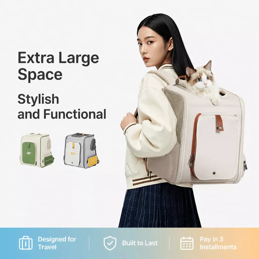 Canvas Pet Carrier Backpack for Cats and Small Dogs
