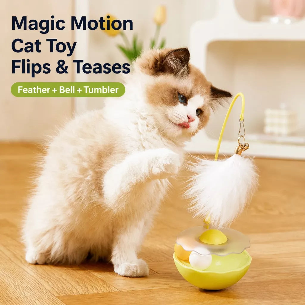 Wobble Cat Toy with Feather Teaser
