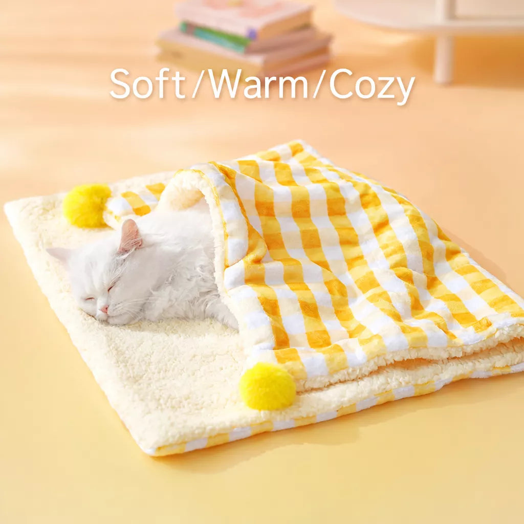 Cotton-Linen Pet Bed Mat and Blanket for Cats and Dogs