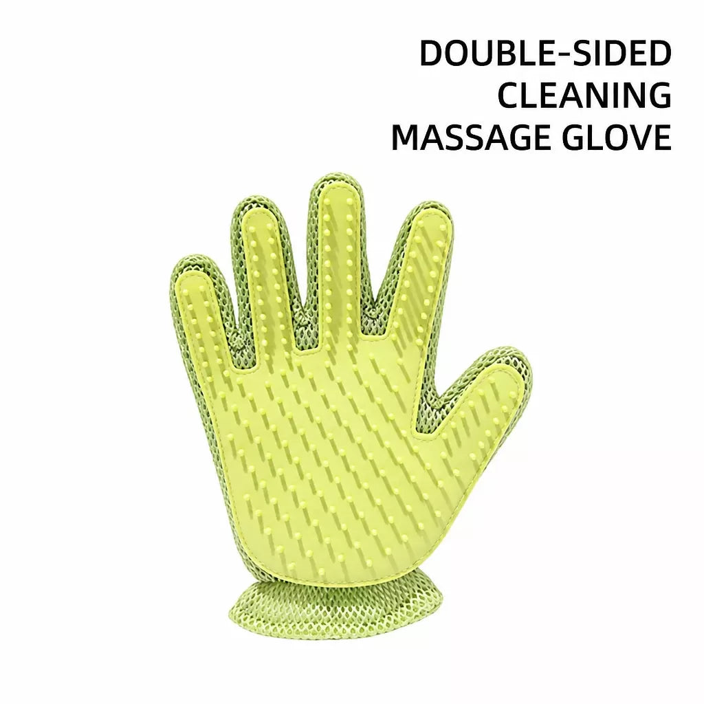 Double-Sided Cat Grooming Glove for Loose Fur