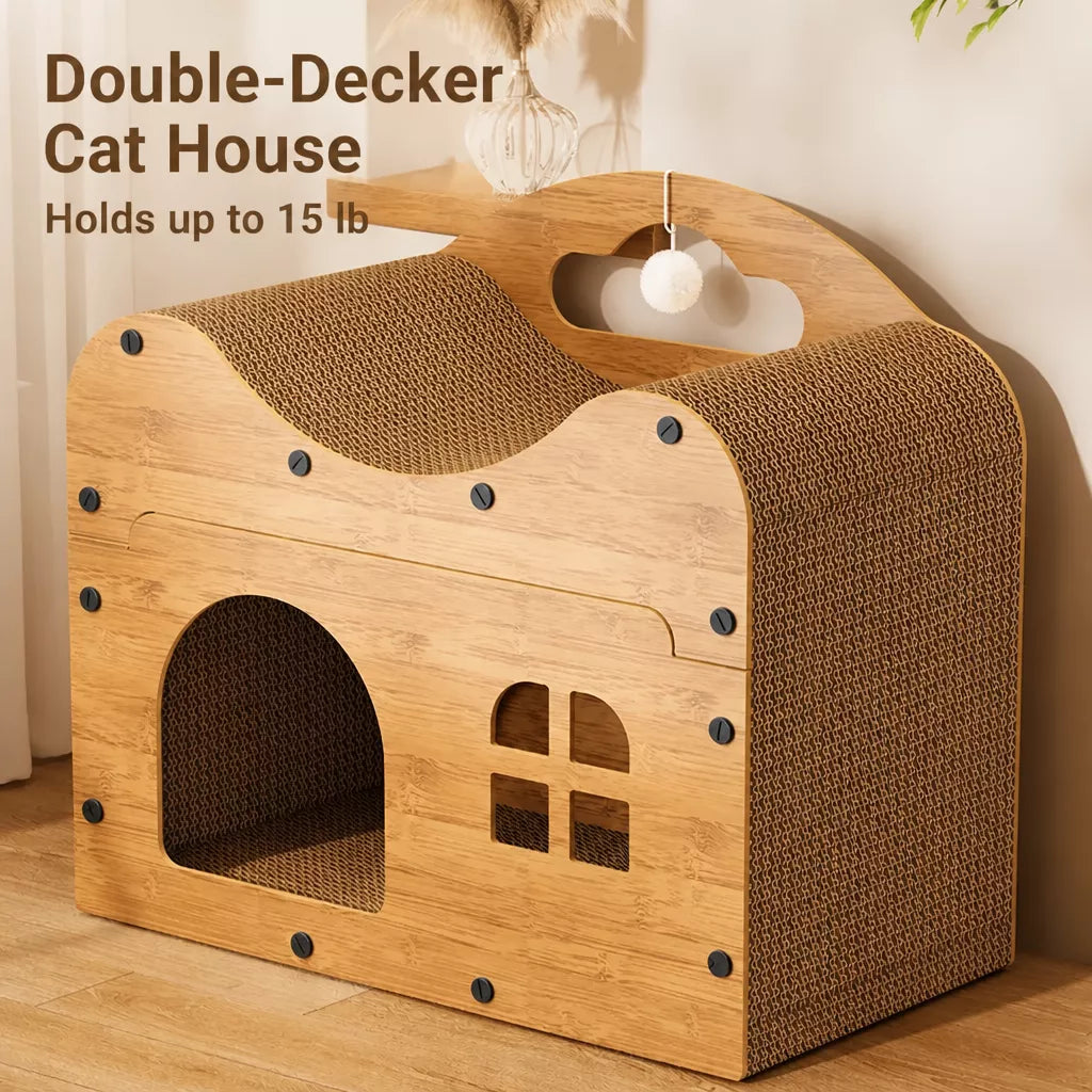 Corrugated Cardboard Cat Scratcher House