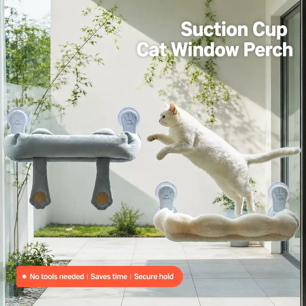 Window-Mounted Cat Hammock with Suction Cups