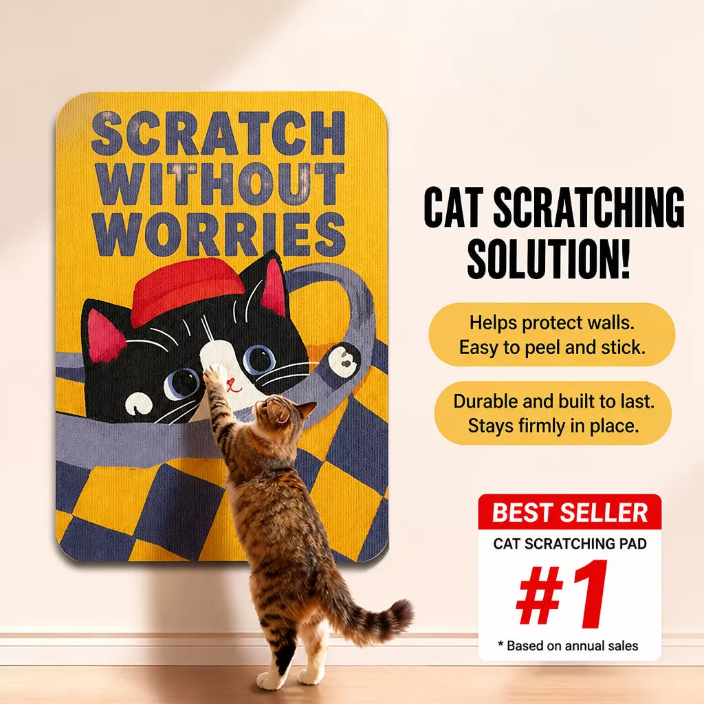 Peel-and-Stick Felt Cat Scratcher Wall Mat
