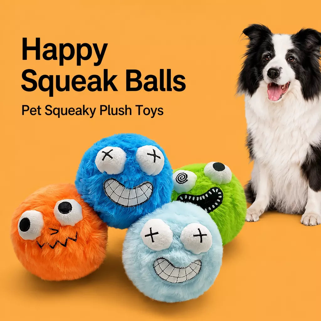 Plush Squeaky Ball Dog Toy