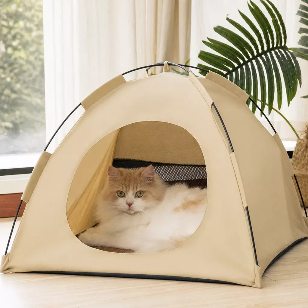 Portable Enclosed Pet Tent Bed with Ventilated Design