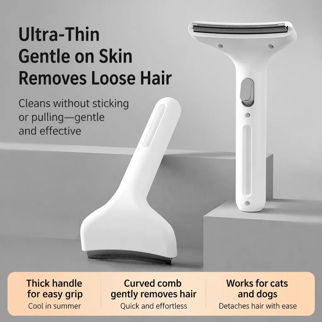 Curved-Tooth Pet Grooming Comb for Cats and Dogs