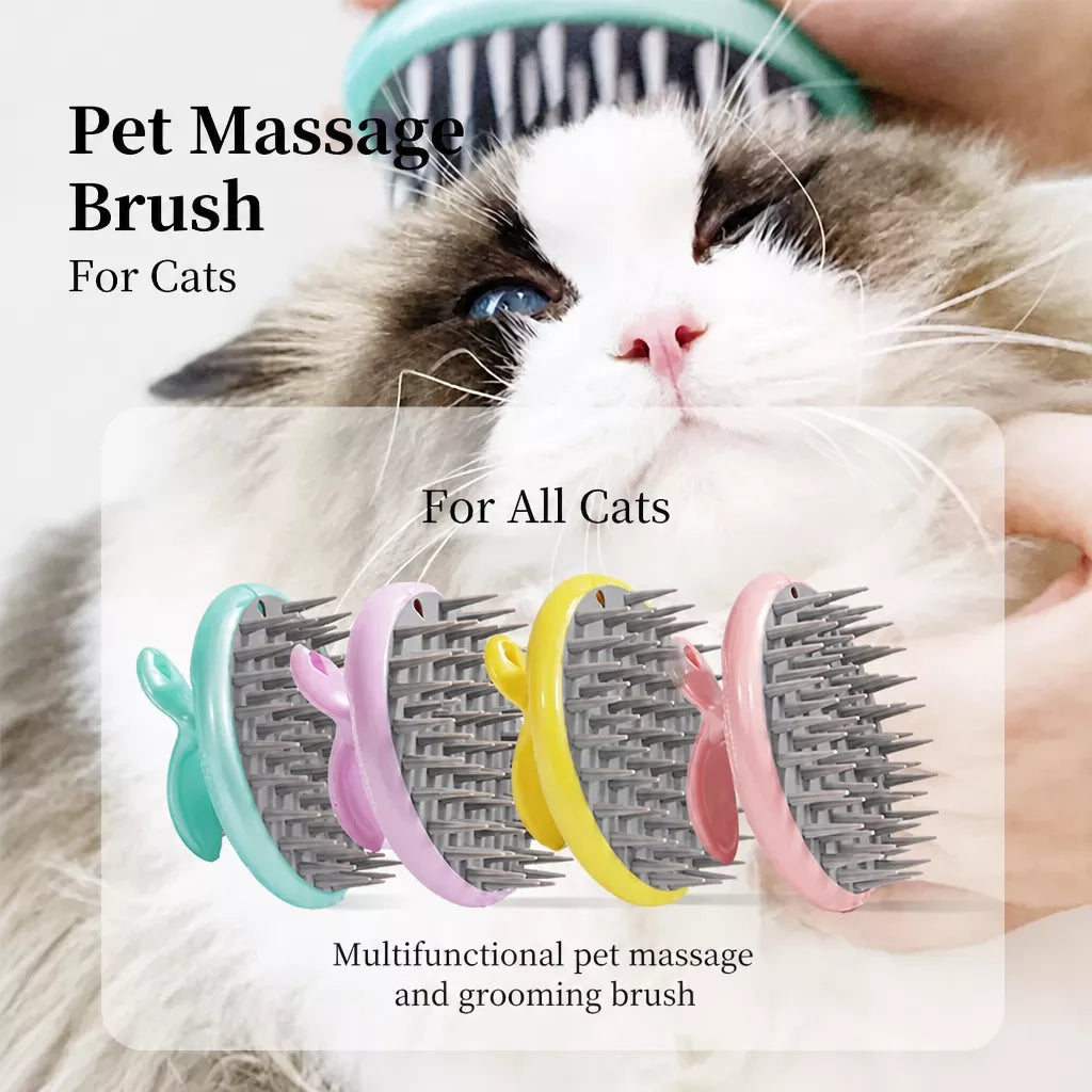 Dog & Cat Bath Brush for Grooming and Loose Hair Removal