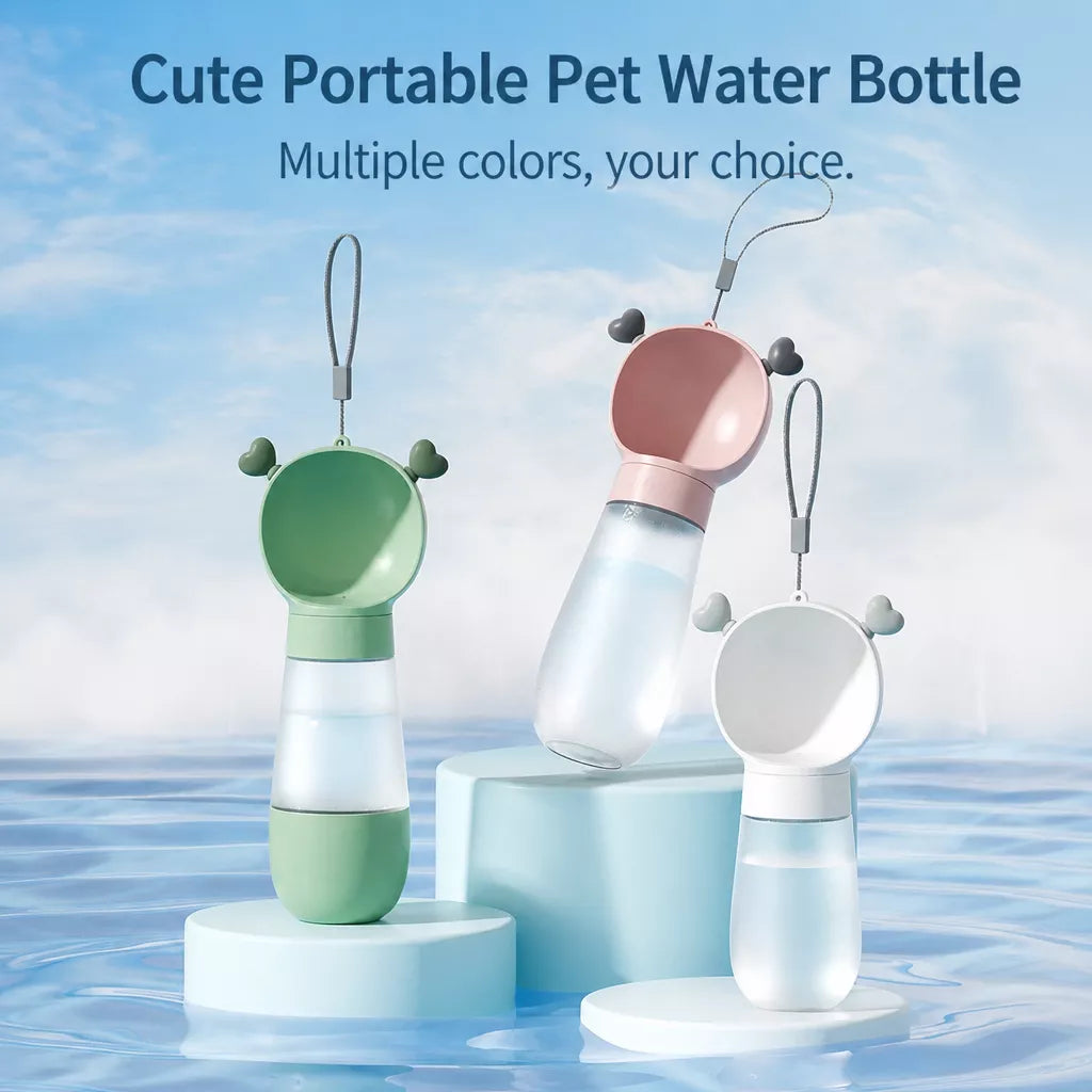 Portable Dog Water Bottle with Foldable Cup for Travel