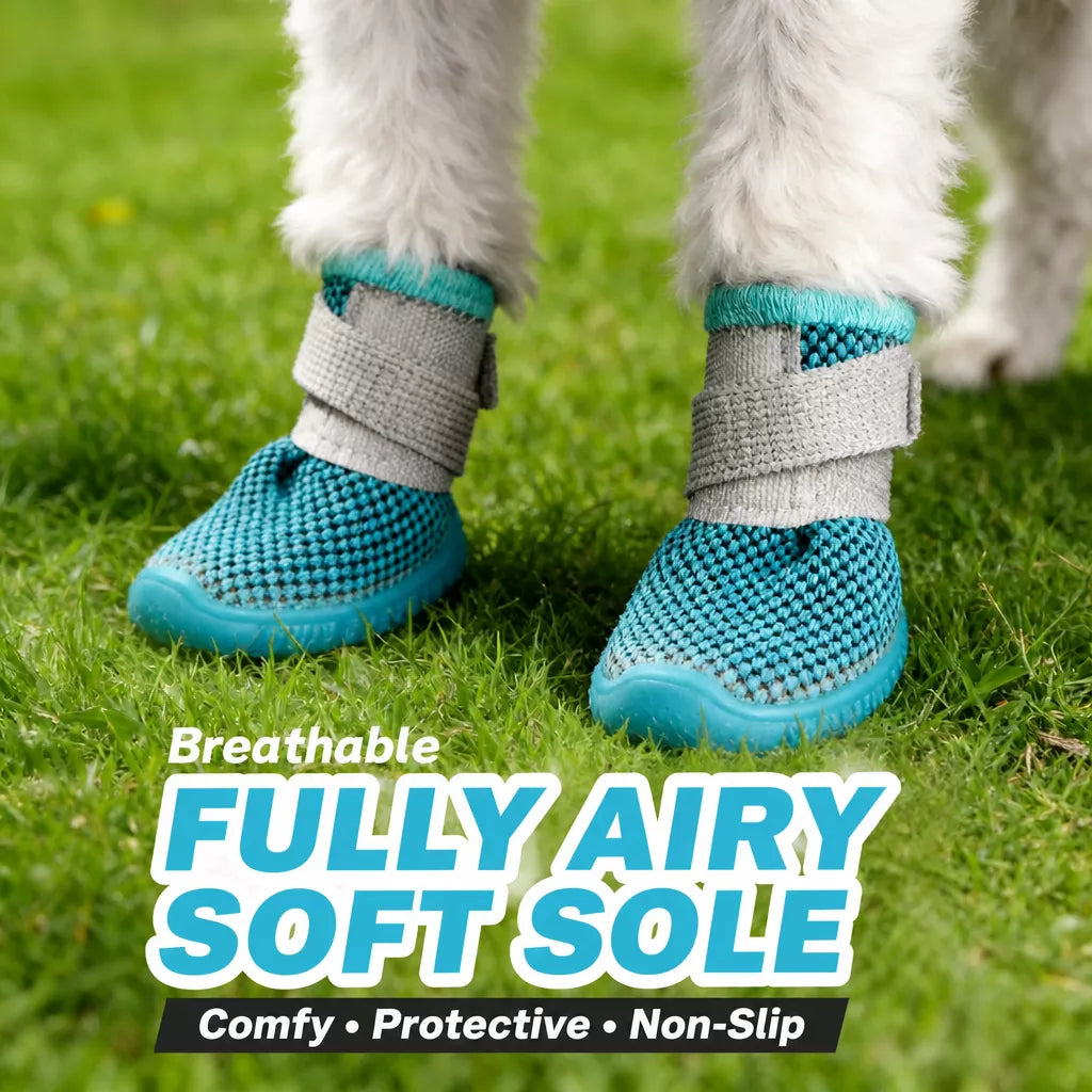 Breathable Mesh Dog Shoes with Elastic Straps