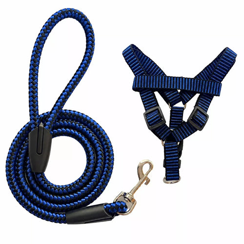 Adjustable Nylon Dog Harness and Leash Set
