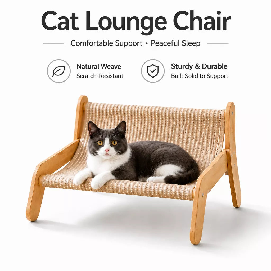 Cat Scratcher Lounge with Cotton-Linen Bed