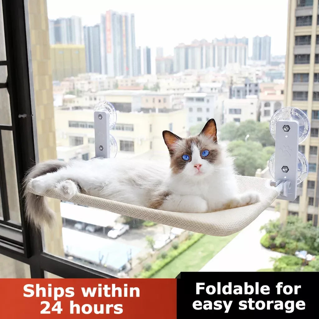 Window-Mounted Cat Hammock with Suction Cups