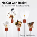 Retractable Cat Teaser Wand with Interchangeable Feather & Plush Heads