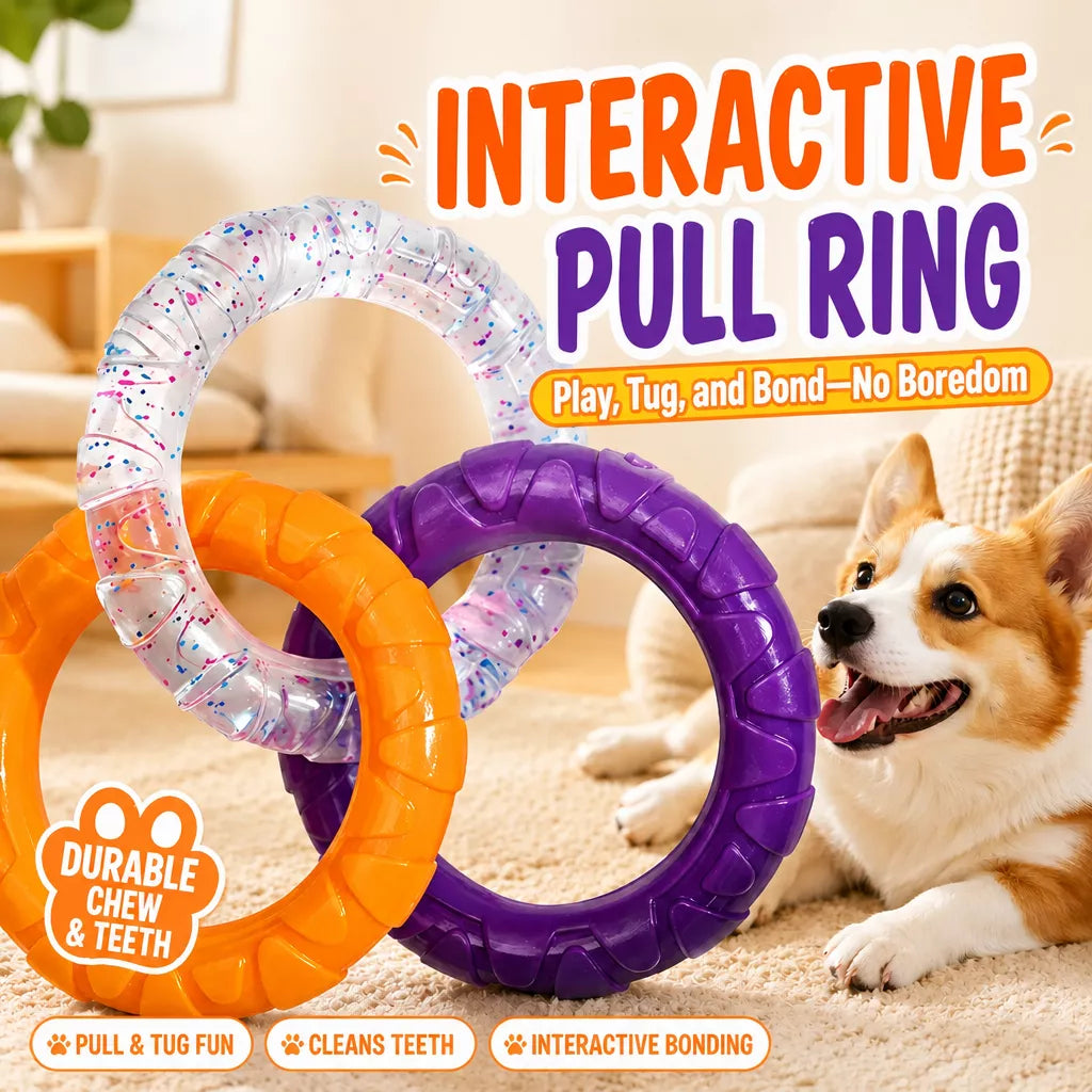 Interactive Dog Tug Ring Toy