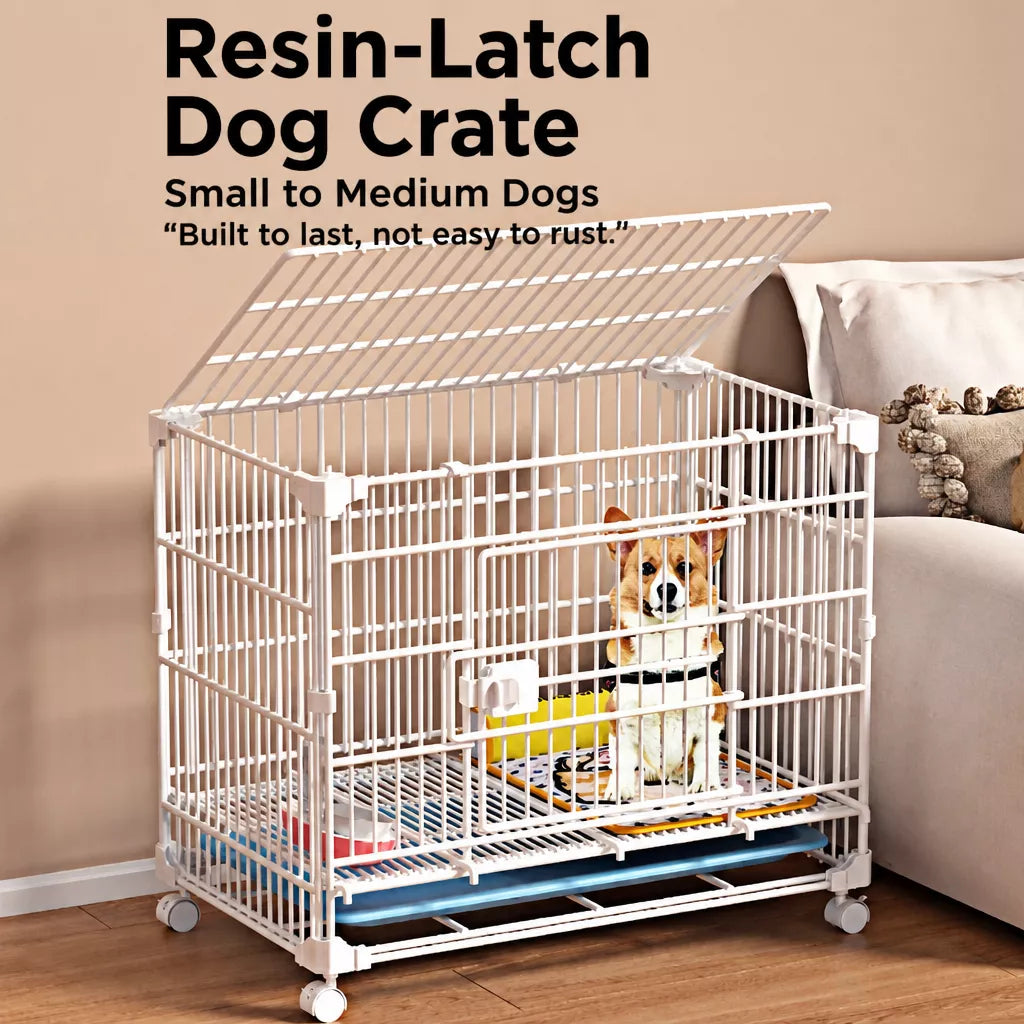 Indoor Stackable Resin Pet Crate with Potty Area