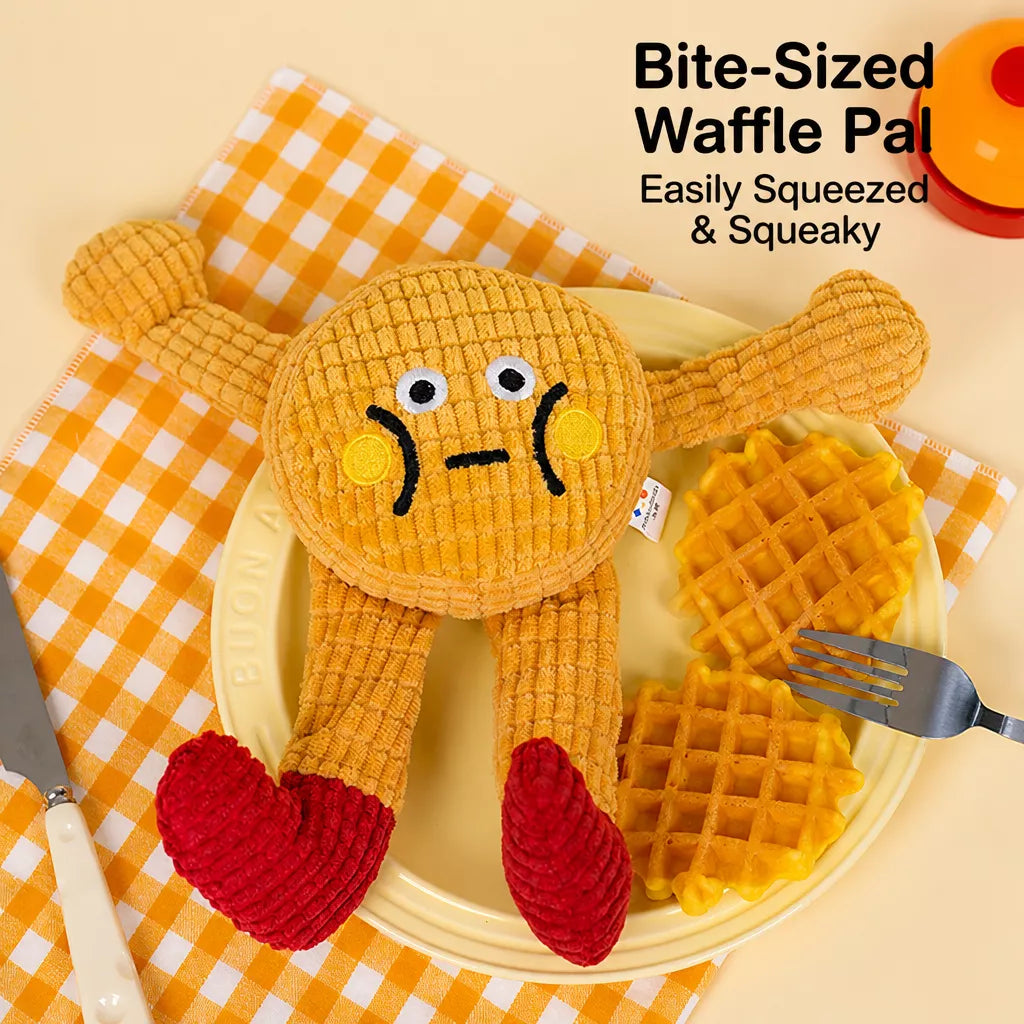 Waffle Plush Cat Toy with Crinkle Sound & Catnip