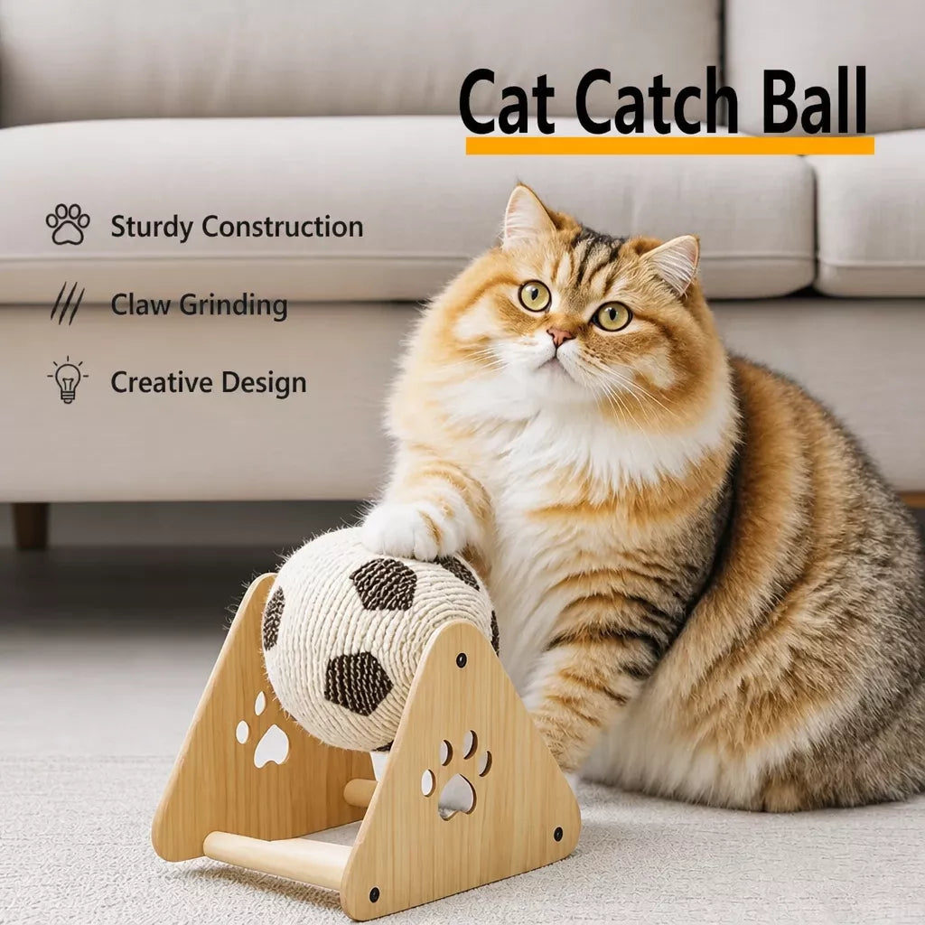 Vertical Sisal Cat Scratcher and Climbing Toy