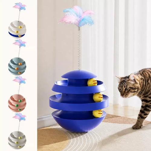 3-Tier Interactive Cat Turntable Toy