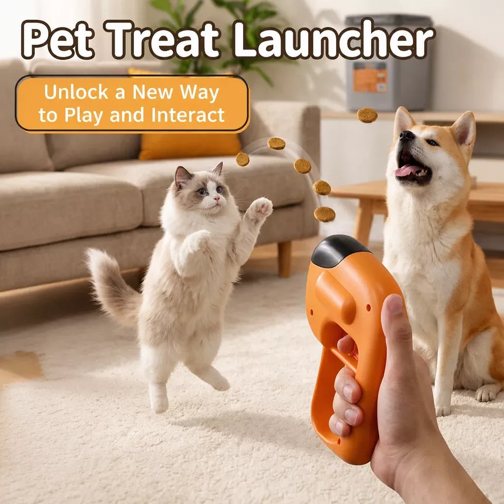 Interactive Dog Treat-Dispensing Launcher Toy