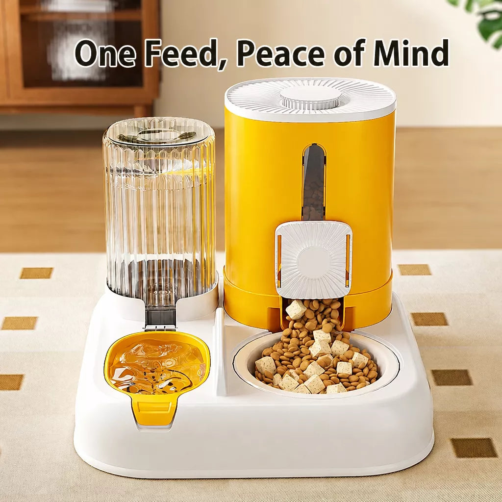 Automatic Pet Feeder with Dual Bowls for Cats & Dogs