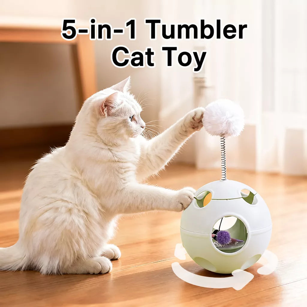 5-in-1 Planet Tumbler Cat Toy with Teaser Wand