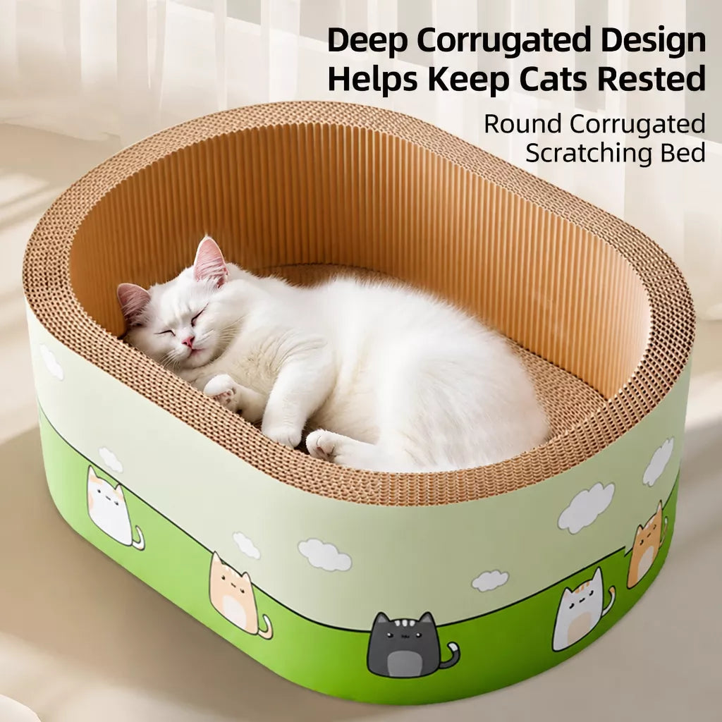 Deep Corrugated Cardboard Cat Scratcher Bed