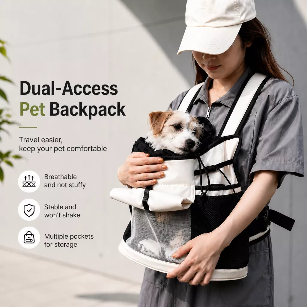 Mesh Backpack Pet Carrier for Small Cats and Dogs